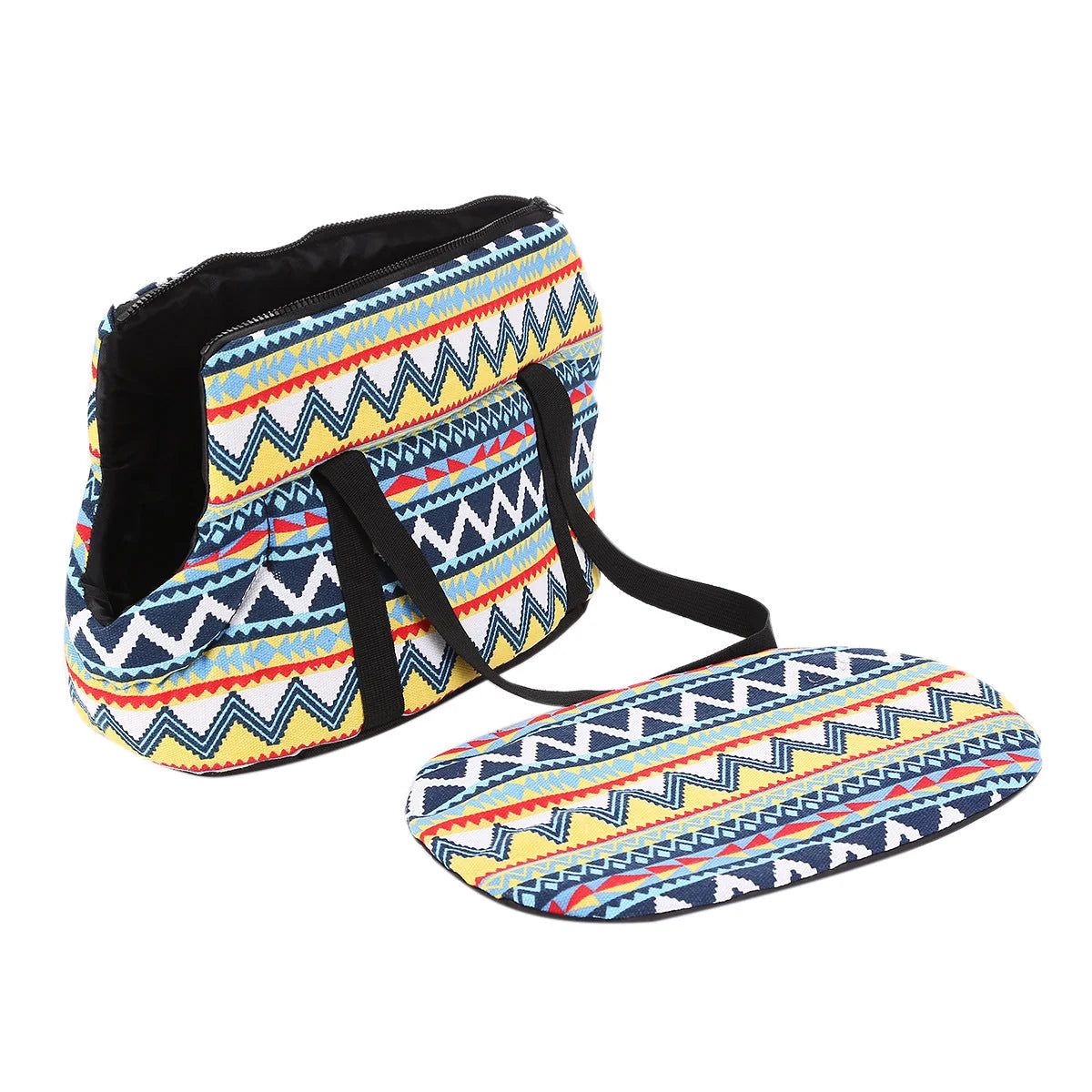 Pet Carrier Bag Retro Striped Canvas Adjustable Strap