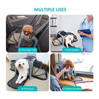 Pet Carrier Expandable 4-Way Mesh Windows & Reflective Tape