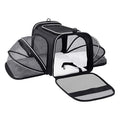 Pet Carrier Expandable 4-Way Mesh Windows & Reflective Tape