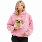 Pet Carrier Hoodie Hands Free Front Pouch Plush Lined