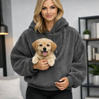 Pet Carrier Hoodie Hands Free Front Pouch Plush Lined