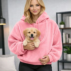 Pet Carrier Hoodie Hands Free Front Pouch Plush Lined