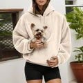 Pet Carrier Hoodie Hands-Free Plush-Lined Front Pouch