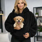 Pet Carrier Hoodie Plush Front Pouch Hands-Free