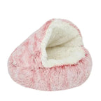 Pet Cave Bed Plush Half-Covered Wide Opening