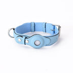Pet Collar Leather & Fabric AirTag Pocket Adjustable Fit