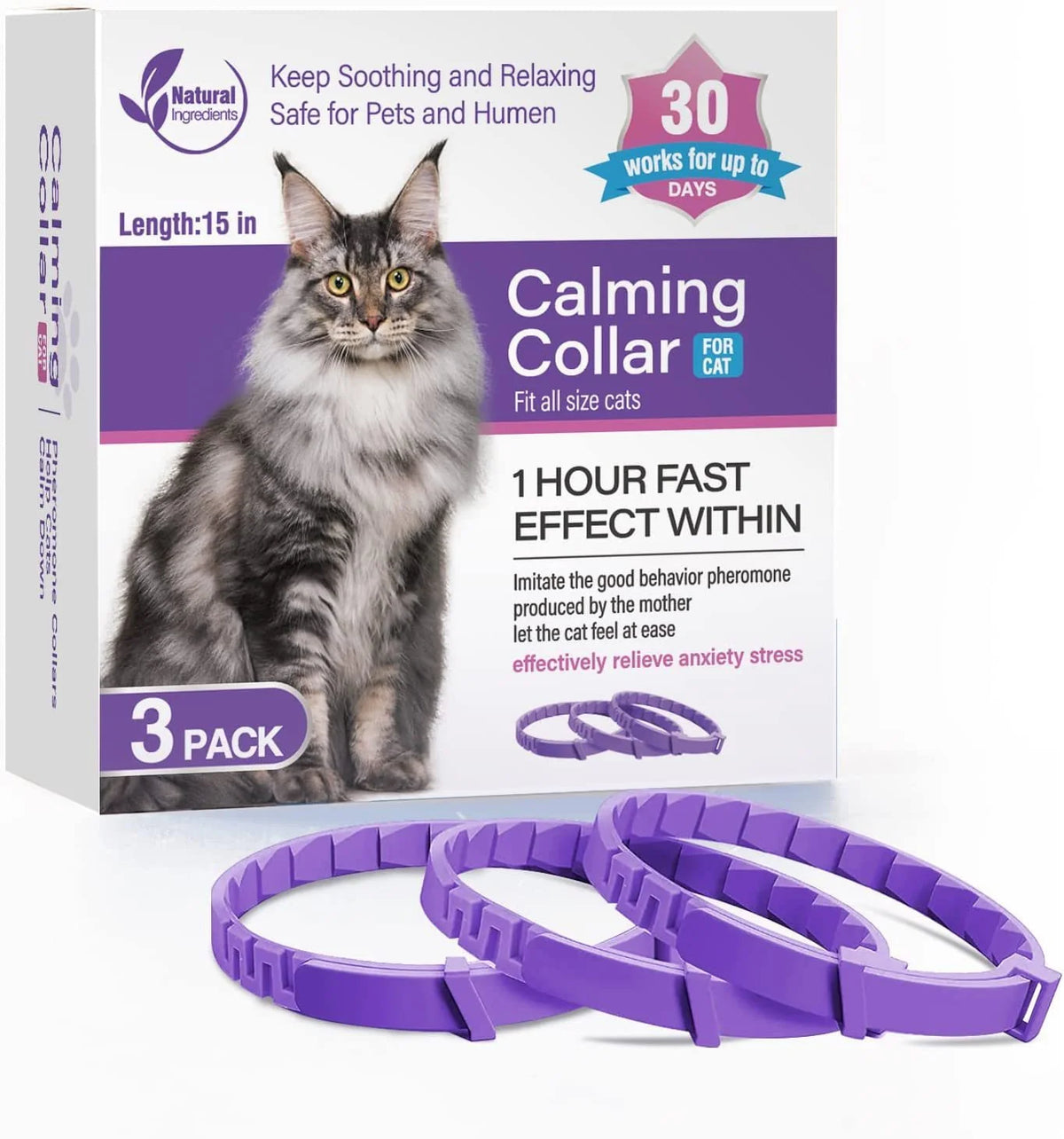 Pet Collar Pheromone-Infused Adjustable Fit