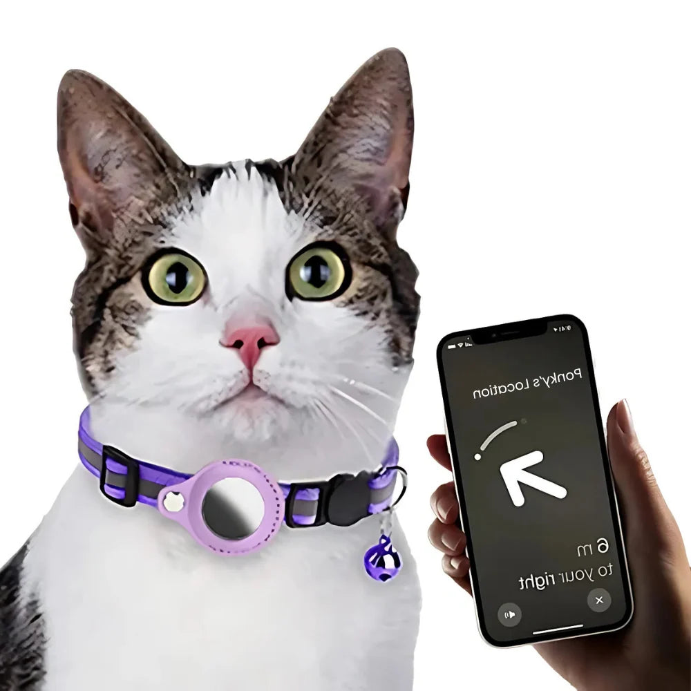 Pet Collar Reflective Strip Waterproof Nylon Tracker Pocket