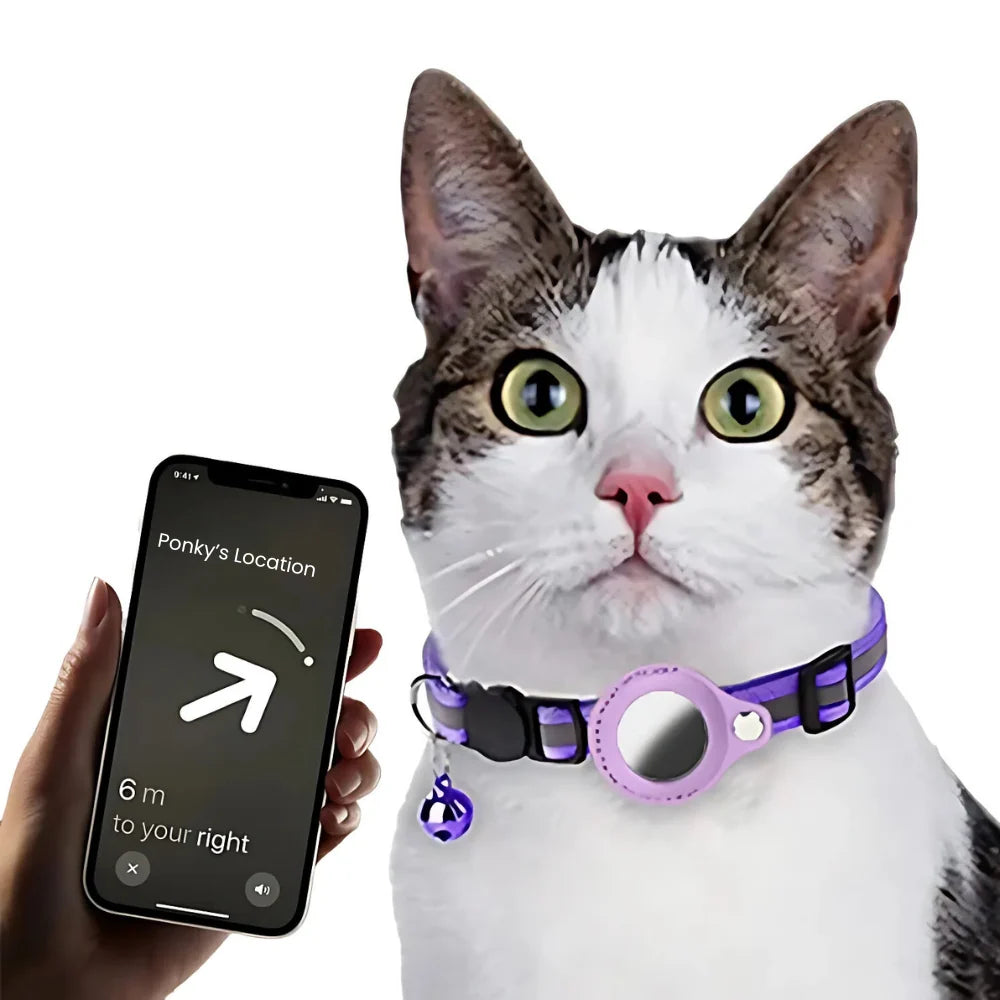 Pet Collar Reflective Strip Waterproof Nylon Tracker Pocket