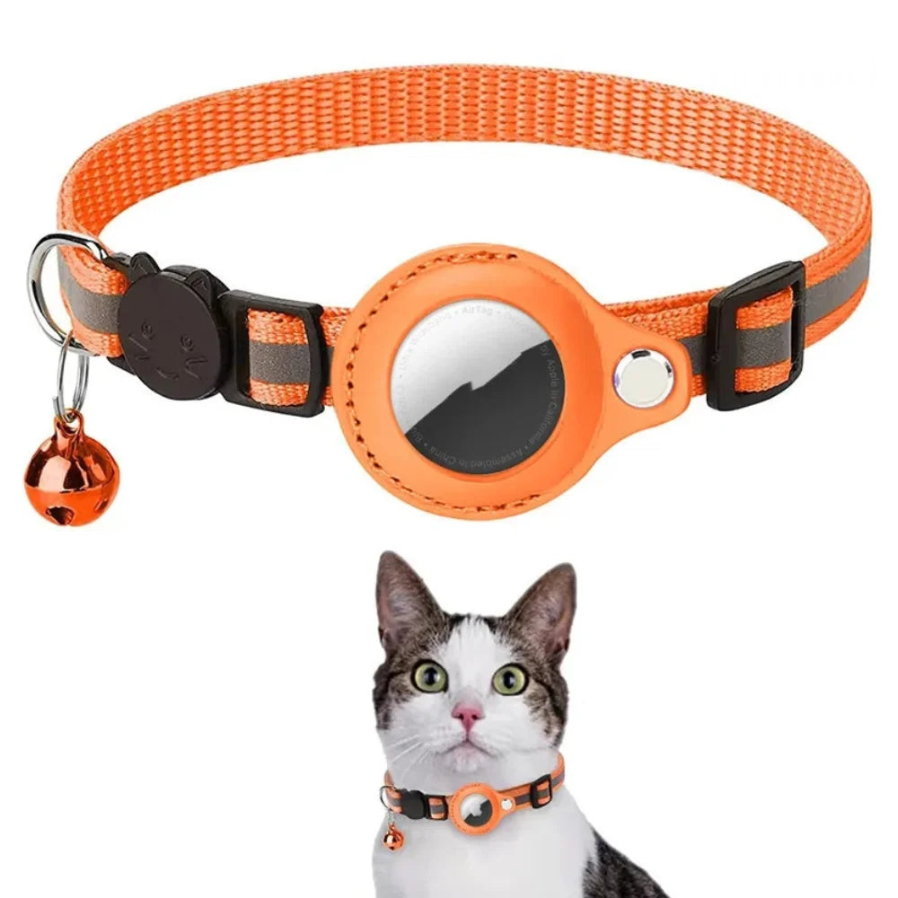 Pet Collar Reflective Strip Waterproof Nylon Tracker Pocket