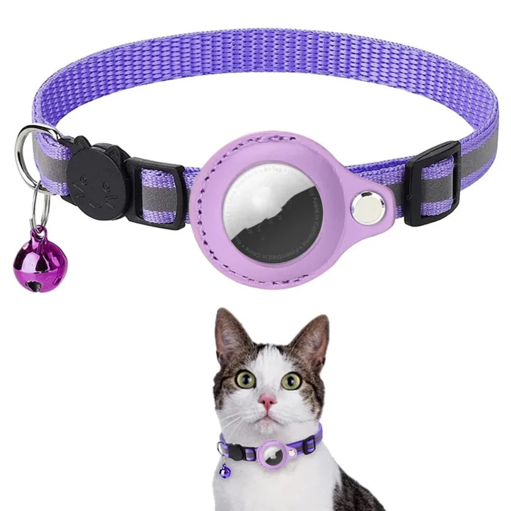 Pet Collar Reflective Strip Waterproof Nylon Tracker Pocket