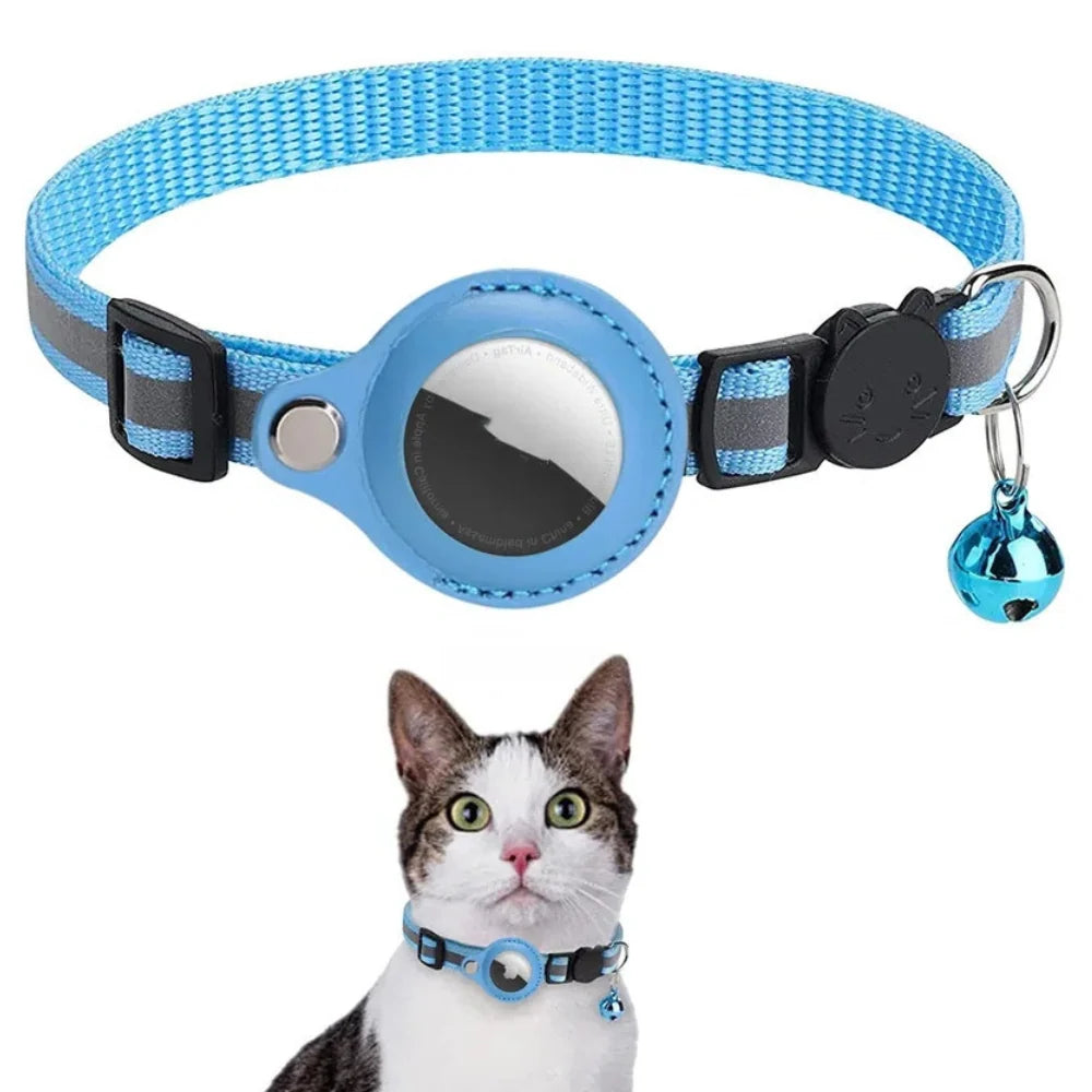 Pet Collar Reflective Strip Waterproof Nylon Tracker Pocket