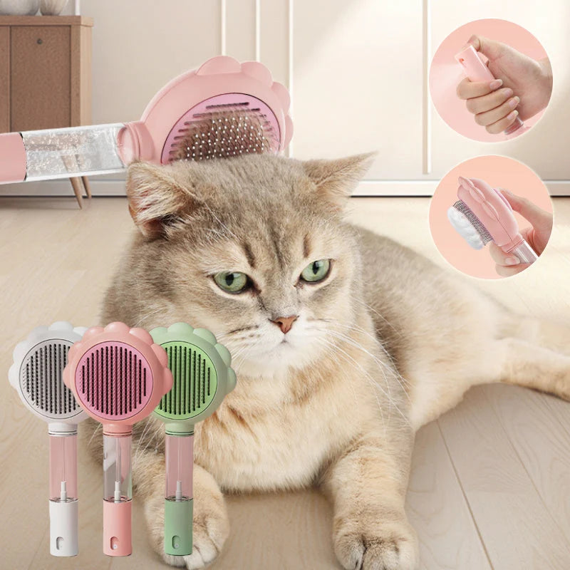 Pet Comb Curved Stainless Steel Teeth Gentle Detangling