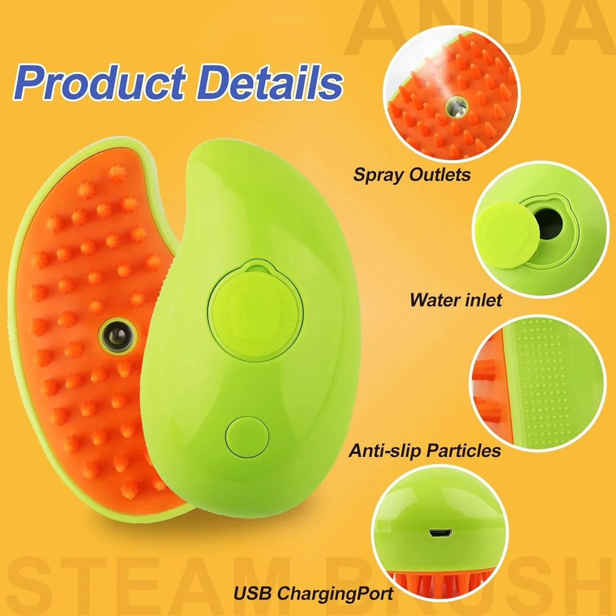 Pet Comb Foldable Fine Mist Sprayer Ergonomic Soft Grip
