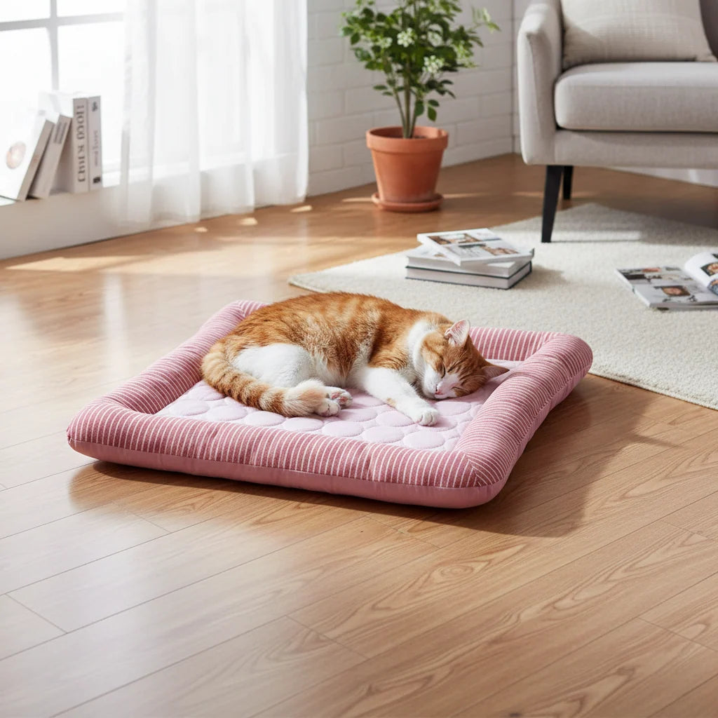 Pet Cooling Mat Breathable Ice Silk Reinforced Stitching Three Sizes