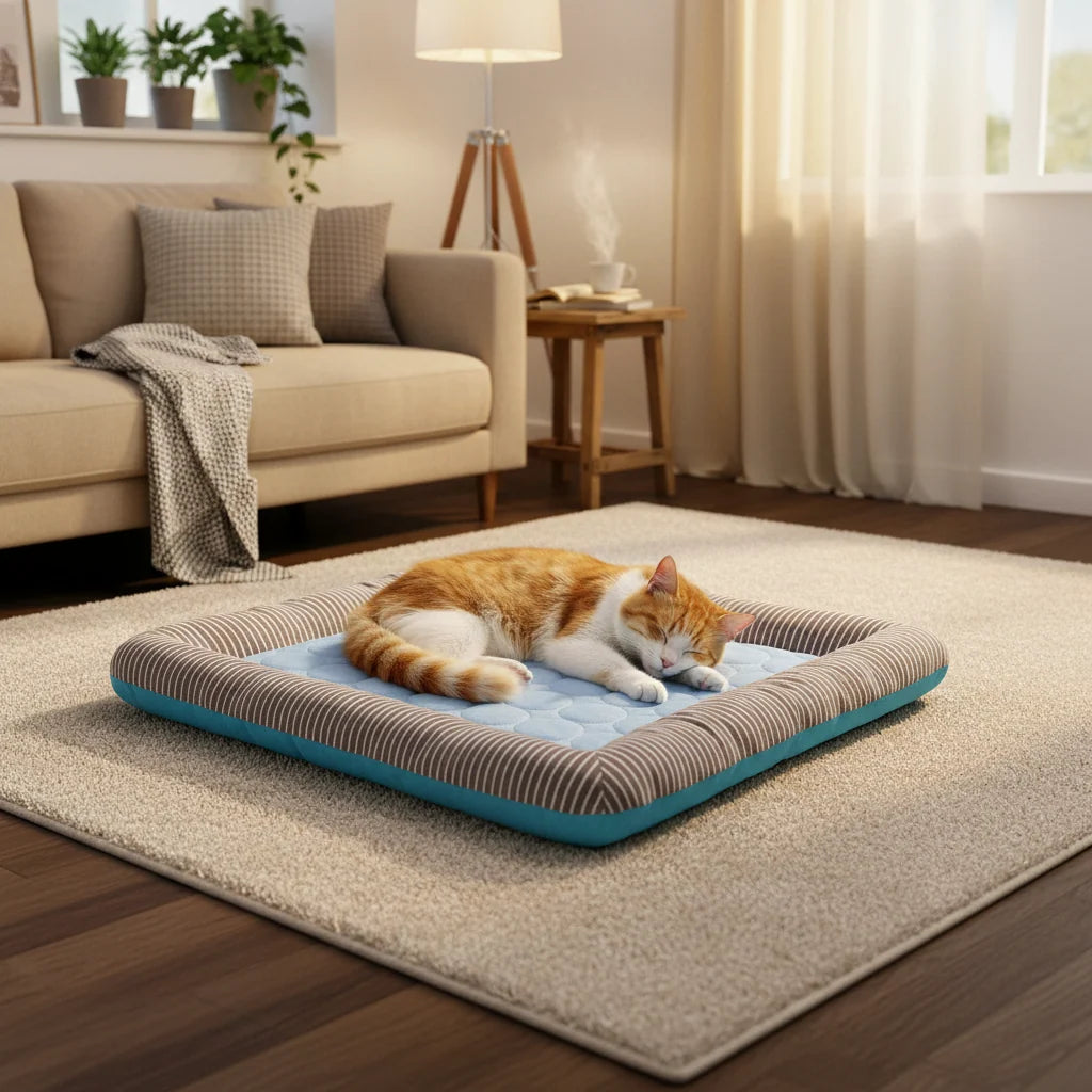 Pet Cooling Mat Breathable Ice Silk Reinforced Stitching Three Sizes