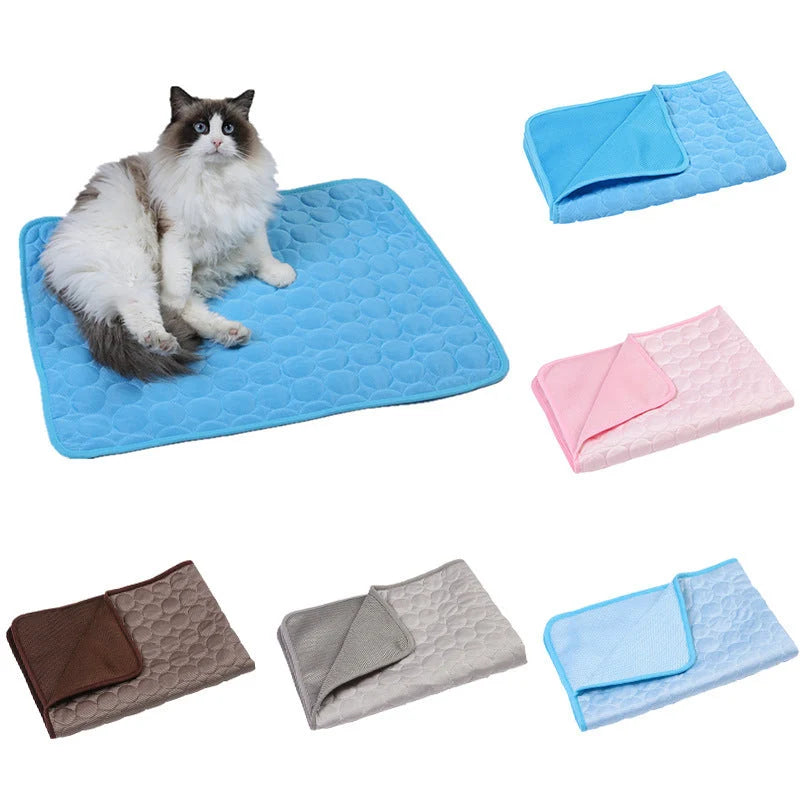 Pet Cooling Mat Ice Silk & Breathable Mesh Foldable