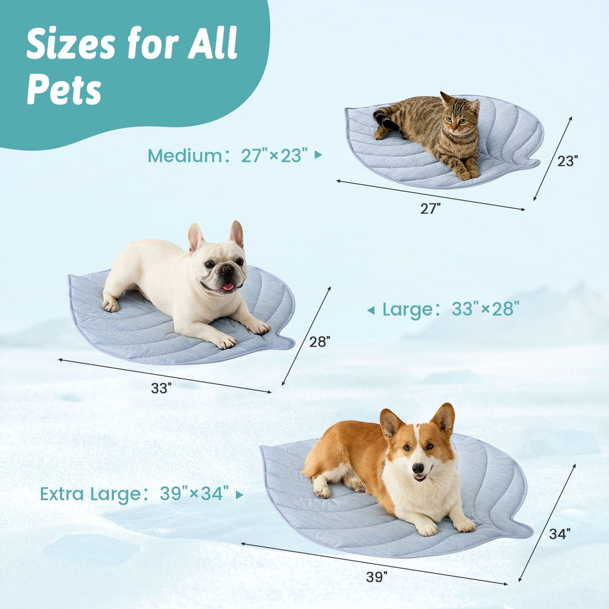 Pet Cooling Mat Q-Max Cooling Fabric Waterproof & Non-Slip