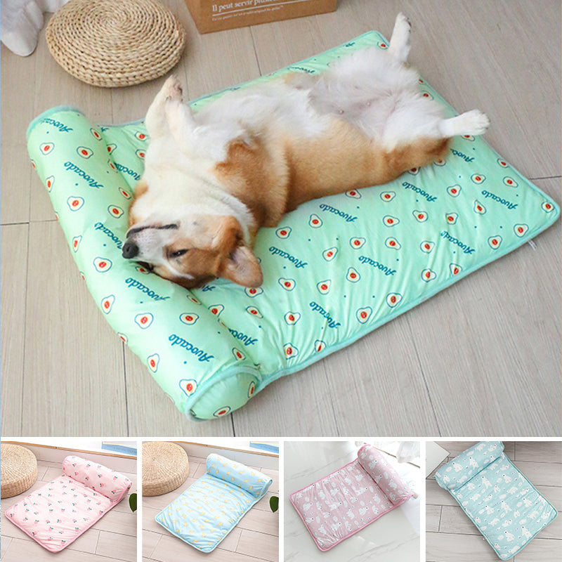 Pet Cooling Mat Self-Cooling Ice Silk & Plush Cotton