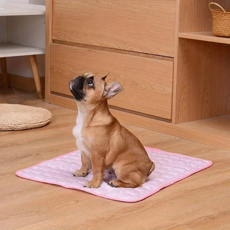 Pet Cooling Mat Silky Breathable Foldable Non-Slip