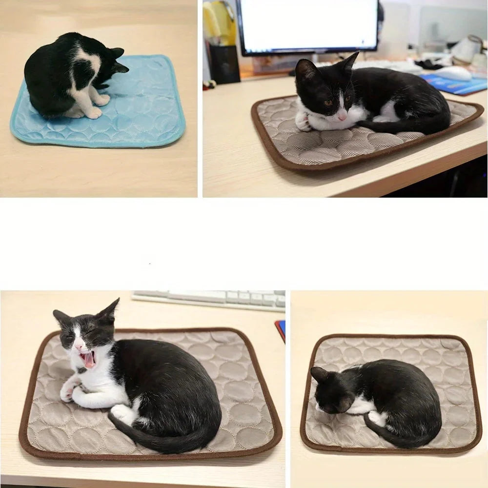 Pet Cooling Mat Silky Breathable Foldable Non-Slip