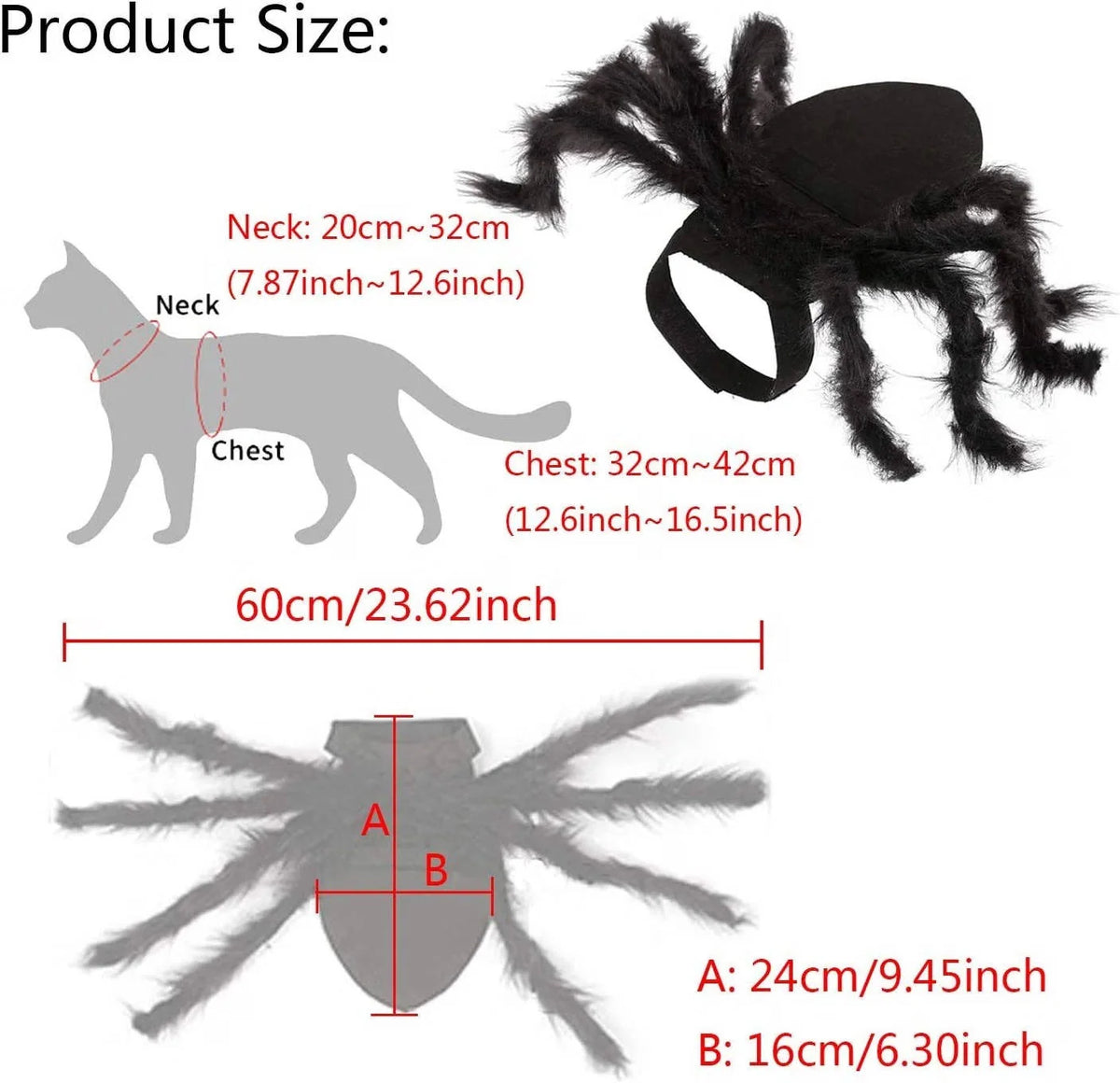 Pet Costume Spider Design Soft Felt & Bendable Legs