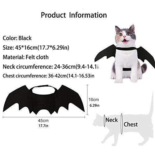Pet Costume Wings Felt Adjustable Neck & Chest Straps