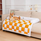 Pet Cushion Quilted Checkered Non-Slip Plush Fill