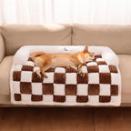 Pet Cushion Quilted Checkered Non-Slip Plush Fill