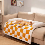 Pet Cushion Quilted Checkered Non-Slip Plush Fill