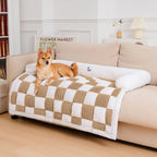 Pet Cushion Quilted Checkered Non-Slip Plush Fill