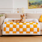Pet Cushion Quilted Checkered Non-Slip Plush Fill
