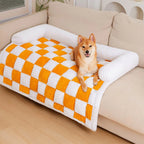 Pet Cushion Quilted Checkered Non-Slip Plush Fill