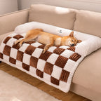 Pet Cushion Quilted Checkered Non-Slip Plush Fill