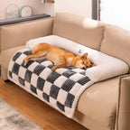 Pet Cushion Quilted Checkered Non-Slip Plush Fill