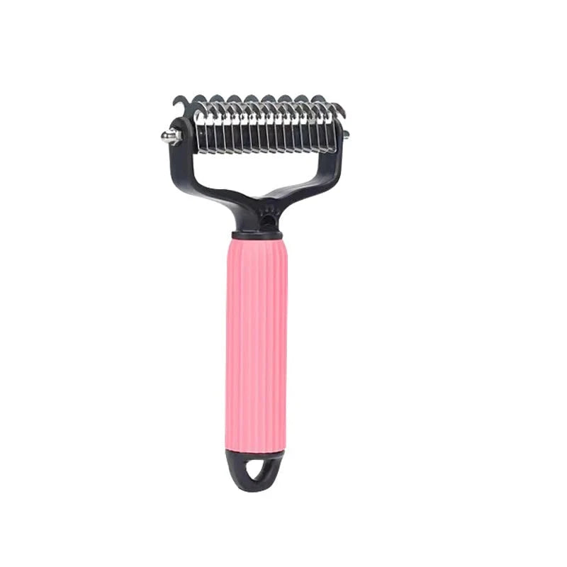 Pet Dematting Rake Double-Sided Curved Stainless Steel