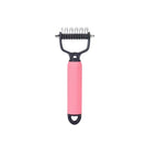 Pet Dematting Rake Double-Sided Curved Stainless Steel
