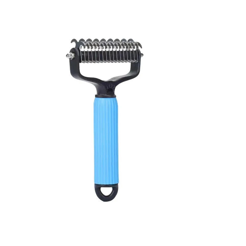 Pet Dematting Rake Double-Sided Curved Stainless Steel