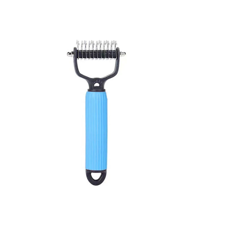Pet Dematting Rake Double-Sided Curved Stainless Steel