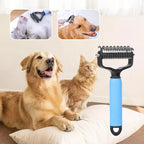 Pet Dematting Rake Double-Sided Curved Stainless Steel