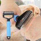 Pet Dematting Rake Double-Sided Curved Stainless Steel