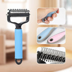 Pet Dematting Rake Double-Sided Curved Stainless Steel