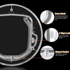 Pet Door 4-Way Lock & Weather-Resistant Seal Fits 27mm Glass