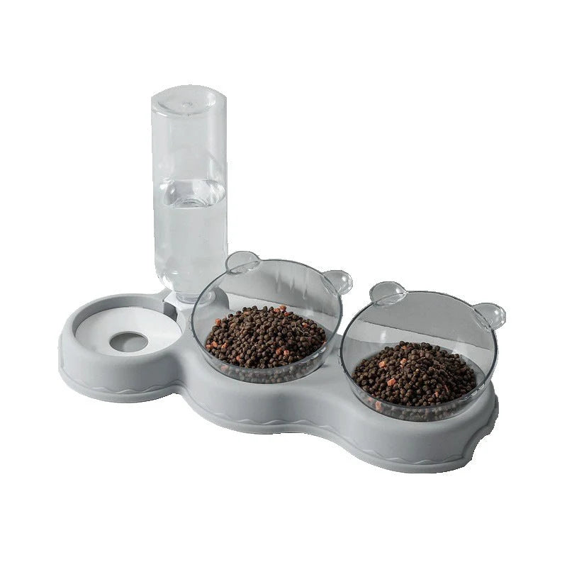 Pet Feeder 3-in-1 Automatic Water Dispenser Removable Bowls