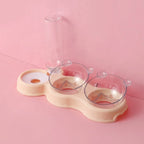 Pet Feeder 3-in-1 Automatic Water Dispenser Removable Bowls