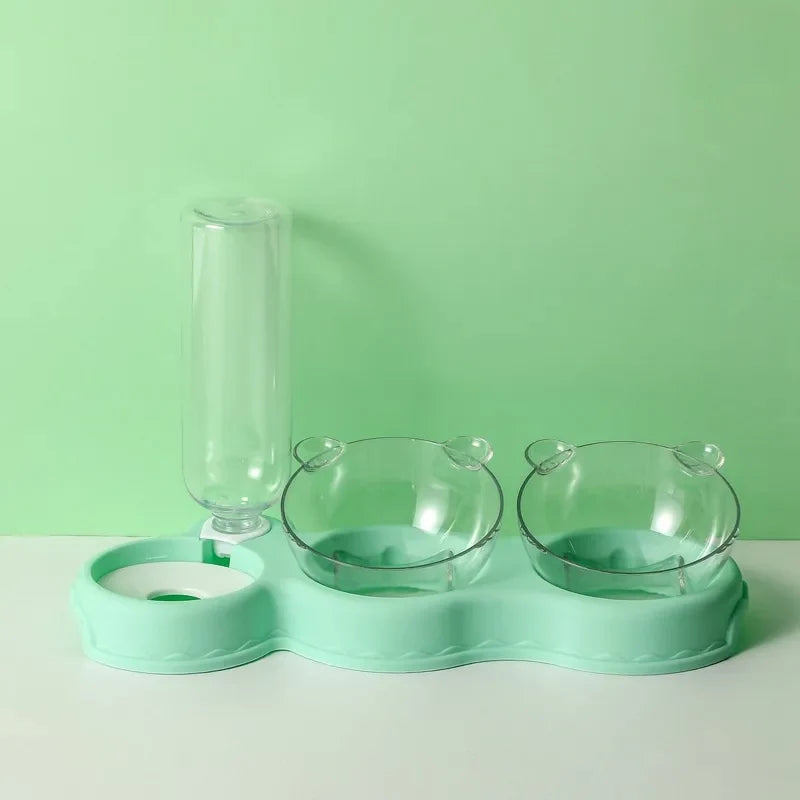 Pet Feeder 3-in-1 Automatic Water Dispenser Removable Bowls