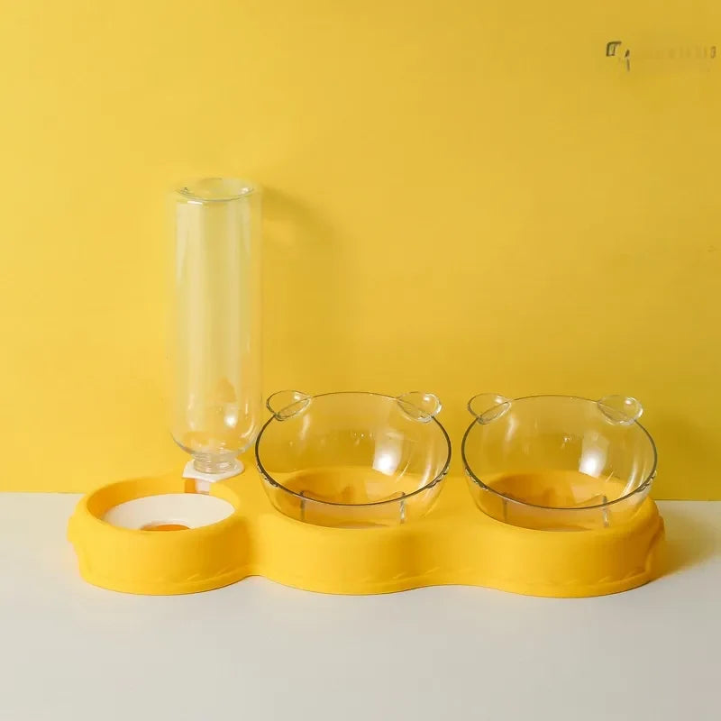 Pet Feeder 3-in-1 Automatic Water Dispenser Removable Bowls