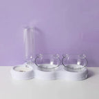 Pet Feeder 3-in-1 Automatic Water Dispenser Removable Bowls