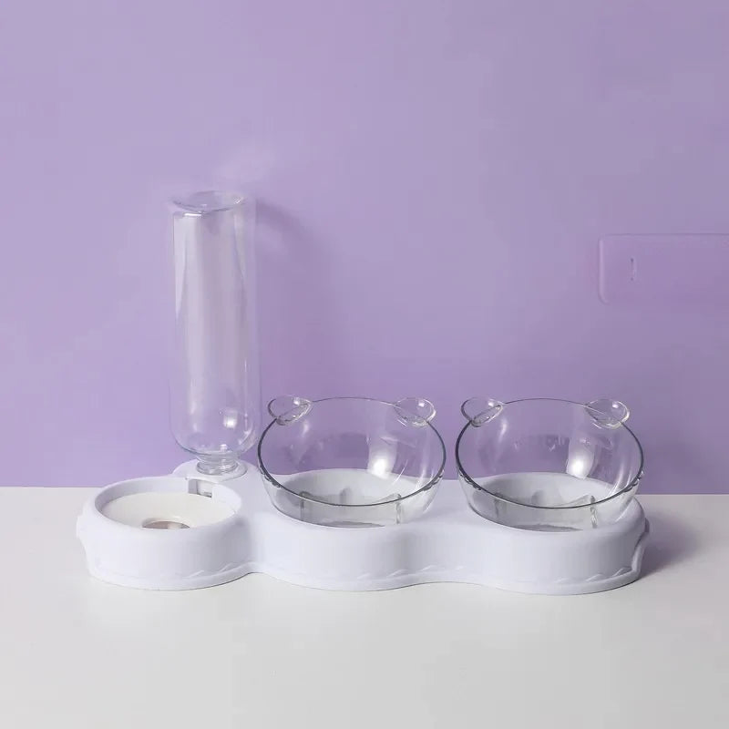 Pet Feeder 3-in-1 Automatic Water Dispenser Removable Bowls