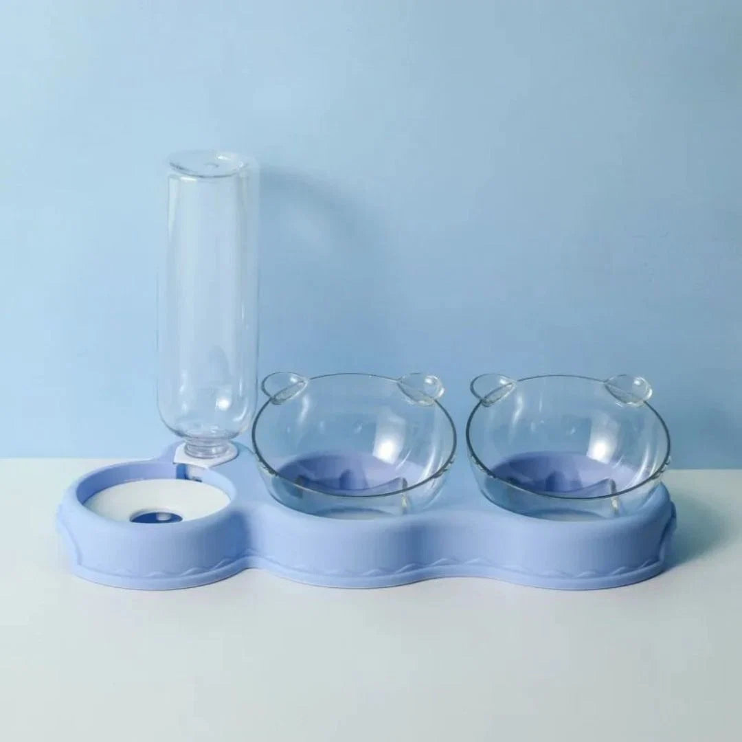 Pet Feeder 3-in-1 Automatic Water Dispenser Removable Bowls